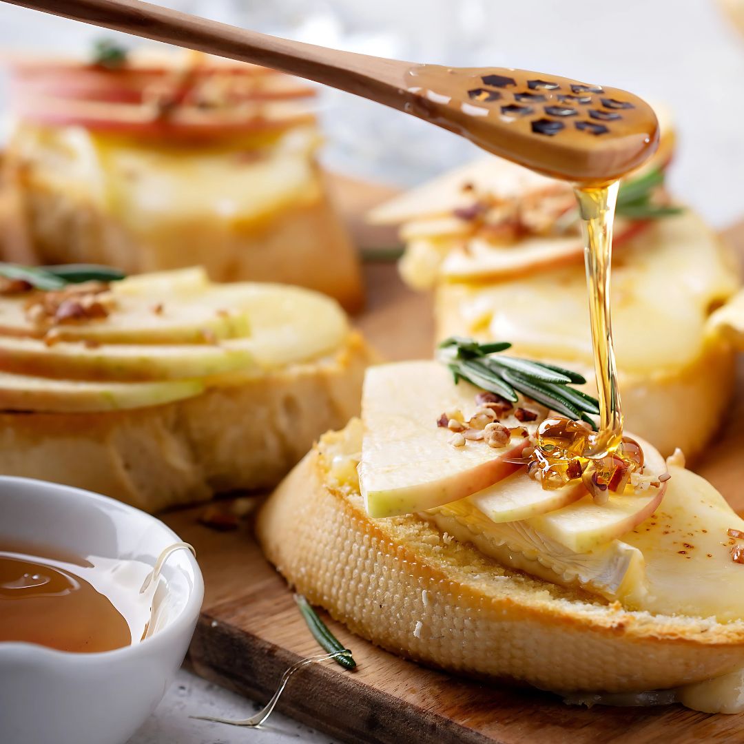 Pear & Brie Crostini with Rosemary Olive Oil at The Little Shop of Olive Oils