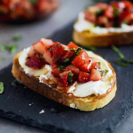 Strawberry Basil Crostini at The Little Shop of Olive Oils